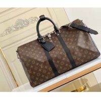 Louis Vuitton LV Unisex Keepall Bandoulière 45 Brown Coated Canvas Cowhide Leather (11)