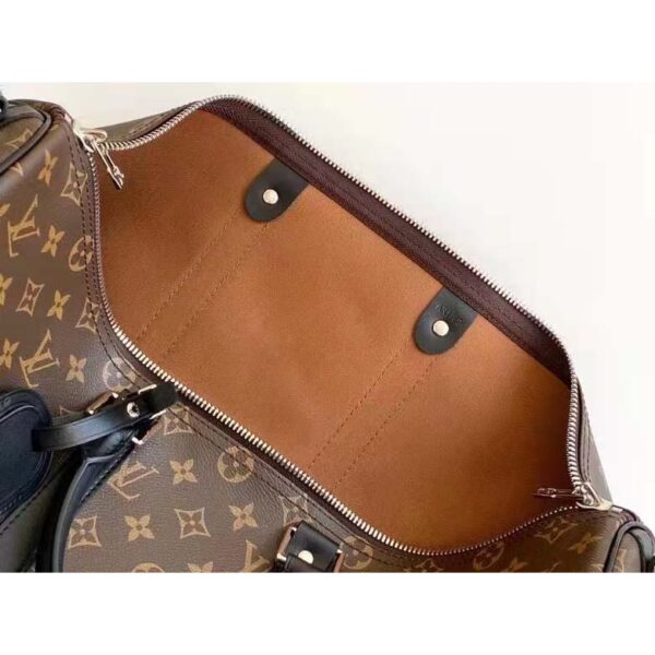 Louis Vuitton LV Unisex Keepall Bandoulière 45 Brown Coated Canvas Cowhide Leather (7)