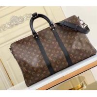 Louis Vuitton LV Unisex Keepall Bandoulière 45 Brown Coated Canvas Cowhide Leather (11)