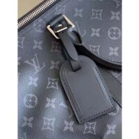 Louis Vuitton LV Unisex Keepall Bandoulière 45 Travel Bag Grey Coated Canvas Cowhide (2)