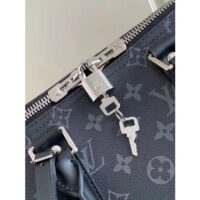 Louis Vuitton LV Unisex Keepall Bandoulière 45 Travel Bag Grey Coated Canvas Cowhide (2)