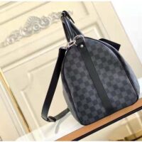 Louis Vuitton LV Unisex Keepall Bandoulière 45 Travel Bag Grey Damier Graphite Canvas (1)