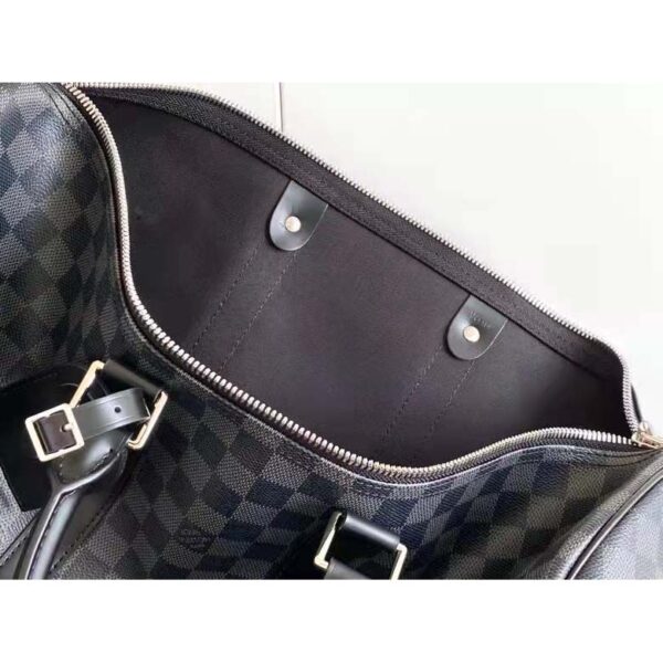 Louis Vuitton LV Unisex Keepall Bandoulière 45 Travel Bag Grey Damier Graphite Canvas (3)