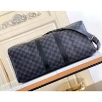 Louis Vuitton LV Unisex Keepall Bandoulière 45 Travel Bag Grey Damier Graphite Canvas (1)