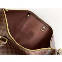 Louis Vuitton LV Unisex Keepall Bandoulière 55 Brown Coated Canvas Cowhide Leather (13)