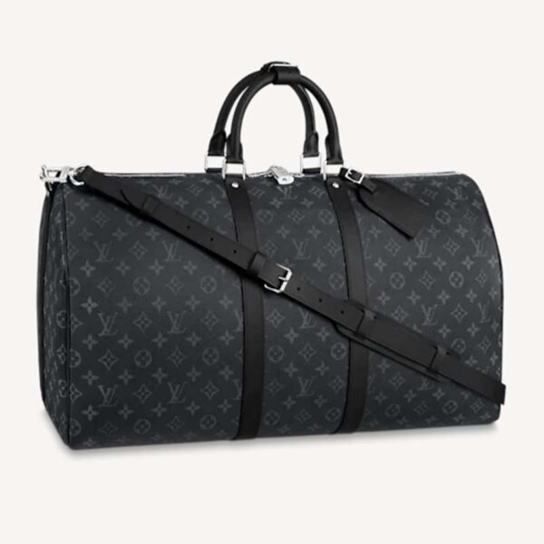 Louis Vuitton LV Unisex Keepall Bandoulière 55 Travel Bag Coated Canvas Cowhide (11)