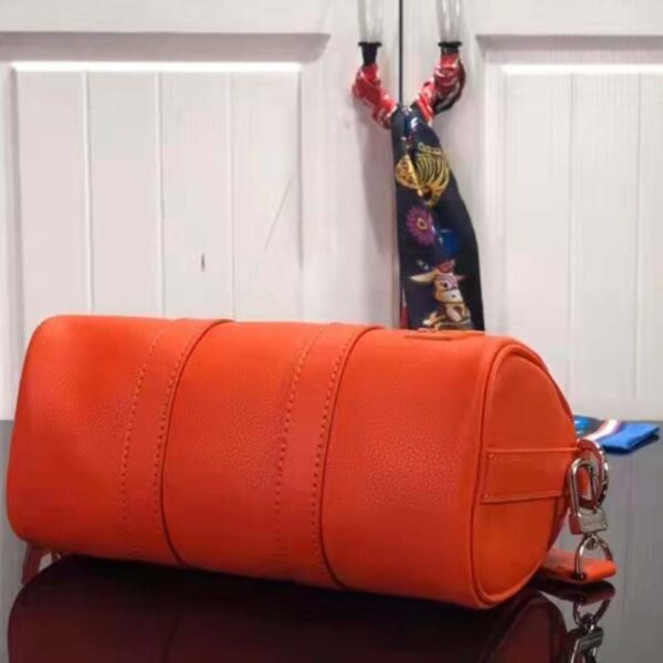 Louis Vuitton LV Unisex Keepall XS Orange Aerogram Cowhide Leather Textile Lining (3)