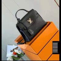 Louis Vuitton LV Unisex Lockme Ever BB Handbag Black Soft Calfskin (11)