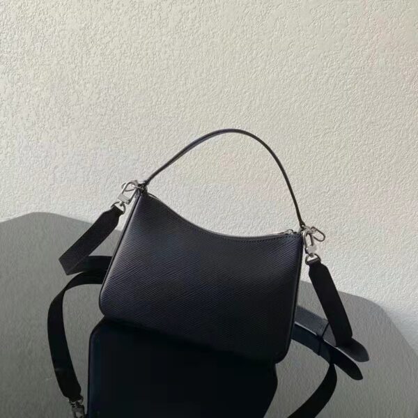 Louis Vuitton LV Unisex Marelle Handbag Quartz Black Epi Grained Cowhide Canvas (12)
