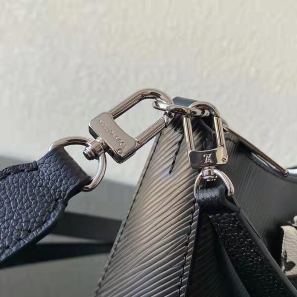 Louis Vuitton LV Unisex Marelle Handbag Quartz Black Epi Grained Cowhide Canvas (16)