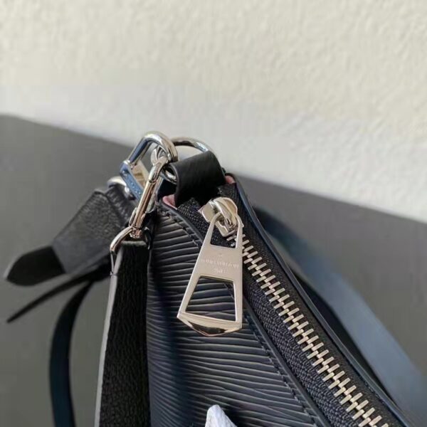 Louis Vuitton LV Unisex Marelle Handbag Quartz Black Epi Grained Cowhide Canvas (17)