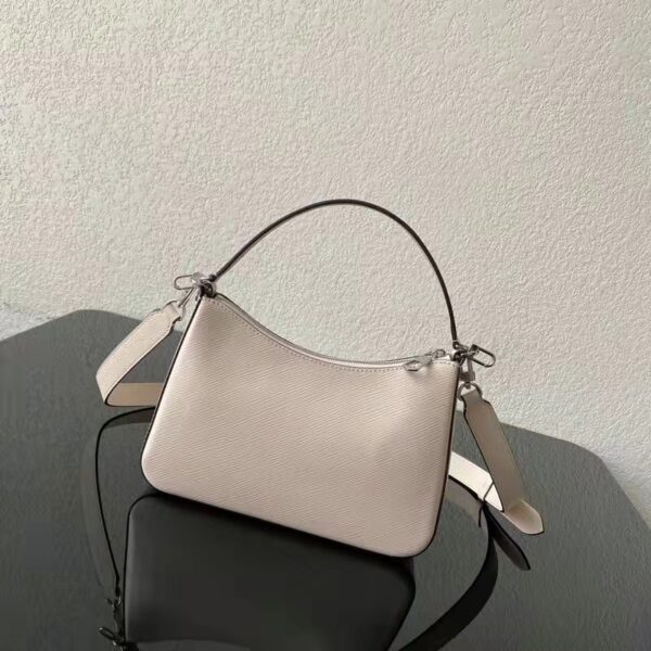 Louis Vuitton LV Unisex Marelle Handbag Quartz White Epi Grained Cowhide Canvas (11)