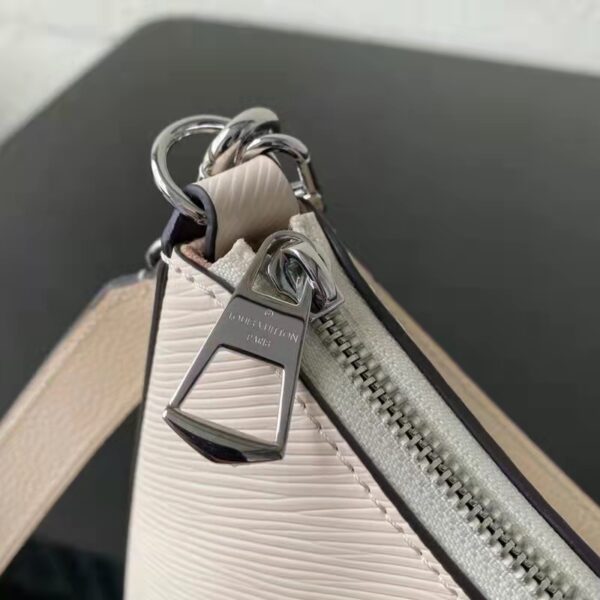 Louis Vuitton LV Unisex Marelle Handbag Quartz White Epi Grained Cowhide Canvas (17)