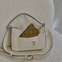 Louis Vuitton LV Unisex Marelle Handbag Quartz White Epi Grained Cowhide Canvas