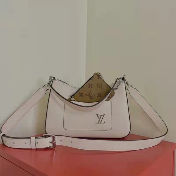 Louis Vuitton LV Unisex Marelle Handbag Quartz White Epi Grained Cowhide Canvas (9)