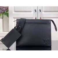 Louis Vuitton LV Unisex Messenger Voyage Black Aerogram Cowhide Leather Textile Lining (8)