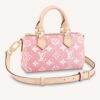 Louis Vuitton LV Unisex Nano Speedy Monogram Jacquard Denim Pink Cowhide Leather