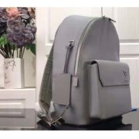 Louis Vuitton LV Unisex New Backpack Gray Aerogram Cowhide Leather Textile Lining (7)