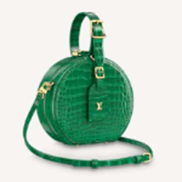 Louis Vuitton LV Unisex Petite Boite Chapeau Green Matte Alligator Leather (4)