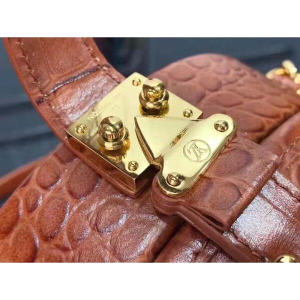 Louis Vuitton LV Unisex Petite Boite Chapeau Orange Matte Alligator Leather (5)