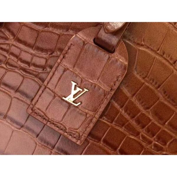 Louis Vuitton LV Unisex Petite Boite Chapeau Orange Matte Alligator Leather (7)