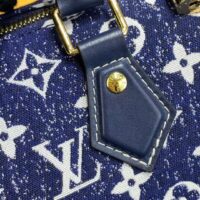 Louis Vuitton LV Unisex Speedy Bandoulière 25 Handbag Navy Blue Denim Jacquard Calfskin (11)