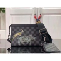 Louis Vuitton LV Unisex Trio Messenger Damier Graphite Coated Canvas Cowhide Leather (10)