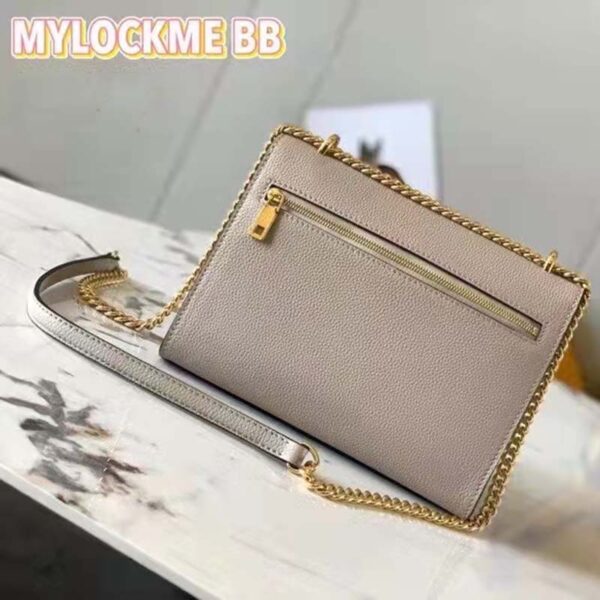 Louis Vuitton LV Women Mylockme Chain Bag Beige Soft Grained Calfskin Turn Lock (1)