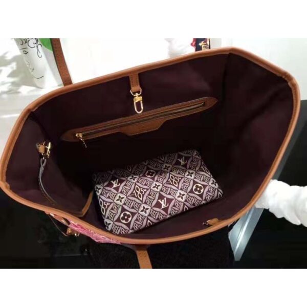 Louis Vuitton LV Women Since 1854 Neverfull MM Tote Red Monogram Flowers Canvas (2)