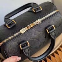 Louis Vuitton LV Women Speedy Bandoulière 20 Black Embossed Grained Cowhide Leather (5)