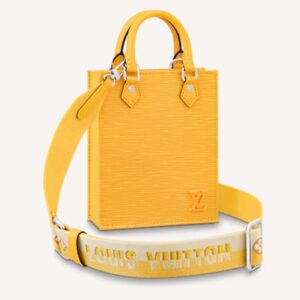 Louis Vuitton Unisex Petit Sac Plat Yellow Epi Embossed Supple Grained Cowhide