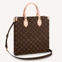 Louis Vuitton Unisex Sac Plat MM Handbag Monogram Coated Canvas Textile Lining (6)