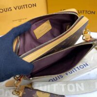 Louis Vuitton Unisex Trio Messenger Bag Monogram Stripes Brown Coated Canvas (1)