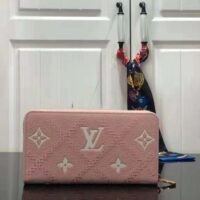 Louis Vuitton Unisex Zippy Wallet Pink Monogram Empreinte Embroidered Cowhide Leather (4)