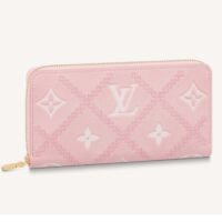 Louis Vuitton Unisex Zippy Wallet Pink Monogram Empreinte Embroidered Cowhide Leather (4)