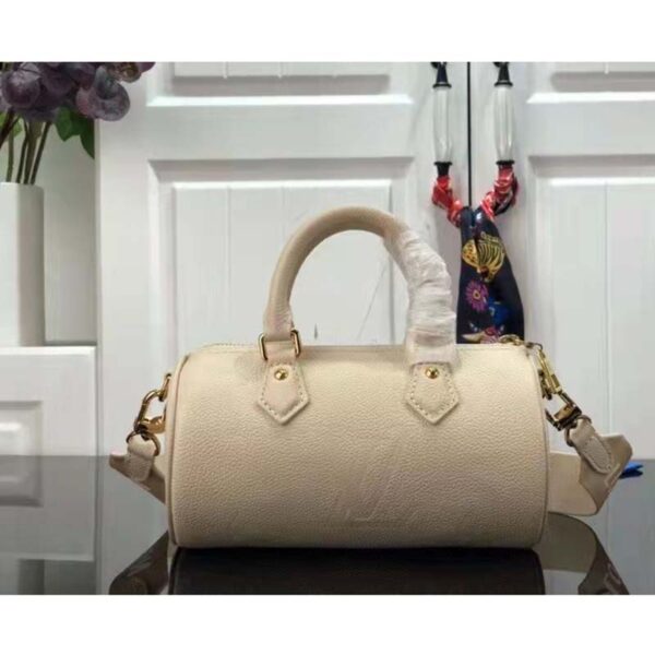 Louis Vuitton Women Papillon BB Bag Crème Beige Embossed Supple Grained Cowhide (10)