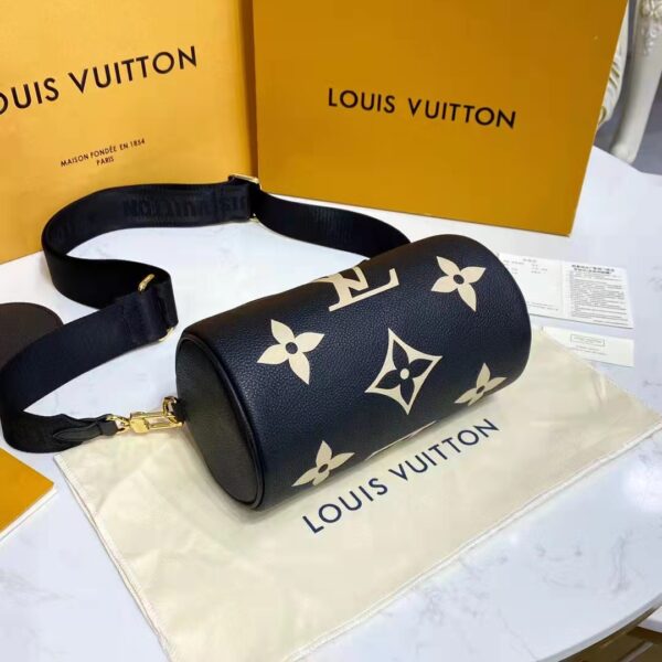 Louis Vuitton Women Papillon BB Black Beige Embossed Supple Grained Cowhide Leather (10)