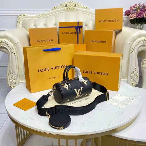 Louis Vuitton Women Papillon BB Black Beige Embossed Supple Grained Cowhide Leather (12)