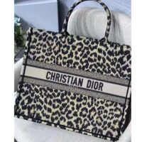 Dior Unisex CD Large Dior Book Tote Beige Multicolor Mizza Embroidery (9)