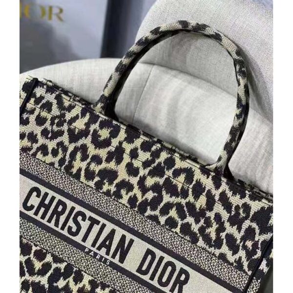 Dior Unisex CD Medium Dior Book Tote Beige Multicolor Mizza Embroidery (11)