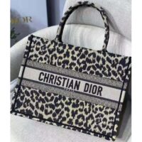 Dior Unisex CD Medium Dior Book Tote Beige Multicolor Mizza Embroidery (4)