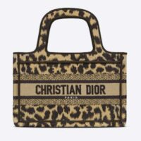 Dior Unisex CD Mini Dior Book Tote Beige Multicolor Mizza Embroidery (2)