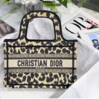 Dior Unisex CD Mini Dior Book Tote Beige Multicolor Mizza Embroidery (2)