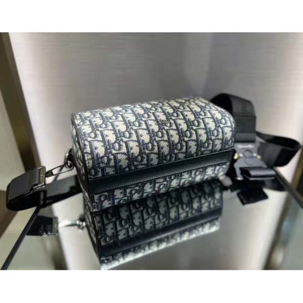 Dior Unisex CD Roller Messenger Bag Beige Black Dior Oblique Jacquard (7)