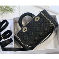 Dior Women CD Lady D-Joy Bag Black Cannage Lambskin (1)