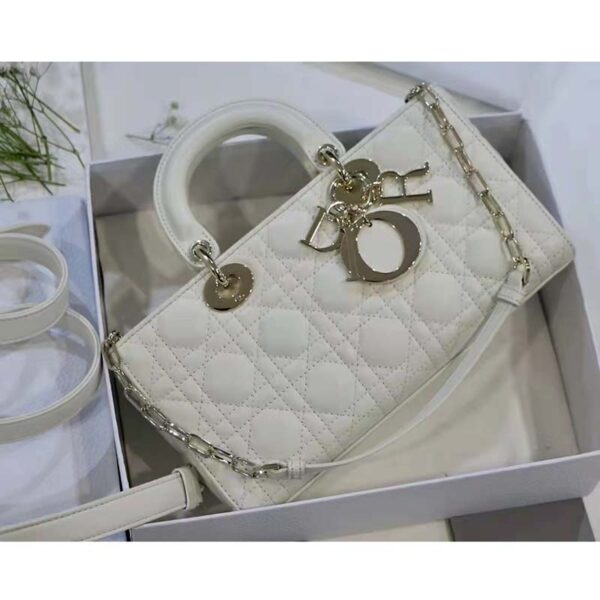 Dior Women CD Lady D-Joy Bag Latte Cannage Lambskin (16)