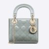 Dior Women CD Mini Lady Dior Bag Gray Patent Cannage Calfskin