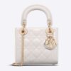 Dior Women CD Mini Lady Dior Bag Latte Patent Cannage Calfskin