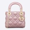 Dior Women CD Mini Lady Dior Bag Lotus Pearlescent Cannage Lambskin