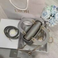 Dior Women CD Mini Lady Dior Bag Opaline Gray Pearlescent Cannage Lambskin (2)